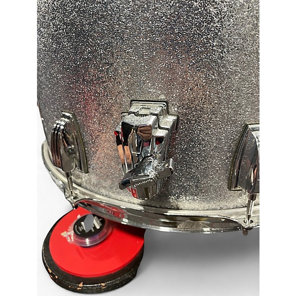 Used Ludwig 18X16 Classic Maple Floor Tom Silver Sparkle Drum