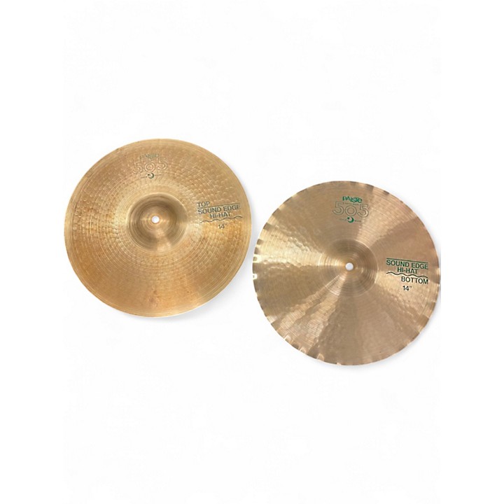 Used 1980s Paiste 14in SOUND EDGE 505 HI HAT PAIR Cymbal 33