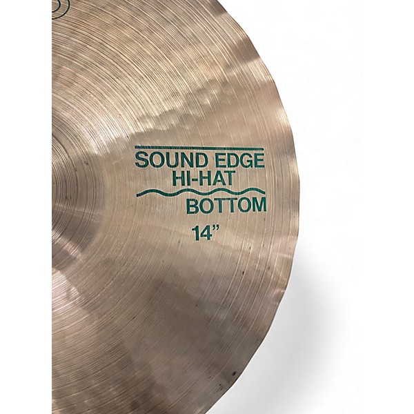 Used 1980s Paiste 14in SOUND EDGE 505 HI HAT PAIR Cymbal