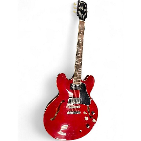 ギター Epiphone ES335 Cherry Epiphone ES-335 Figured Semi-Hollow Electric Guitar With