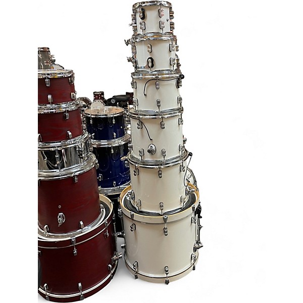 Used PDP by DW 7 Piece Concept Series WHITE PEARLESCENT Drum Kit