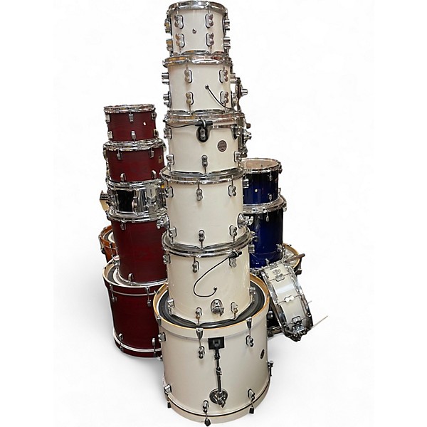 Used PDP by DW 7 Piece Concept Series WHITE PEARLESCENT Drum Kit