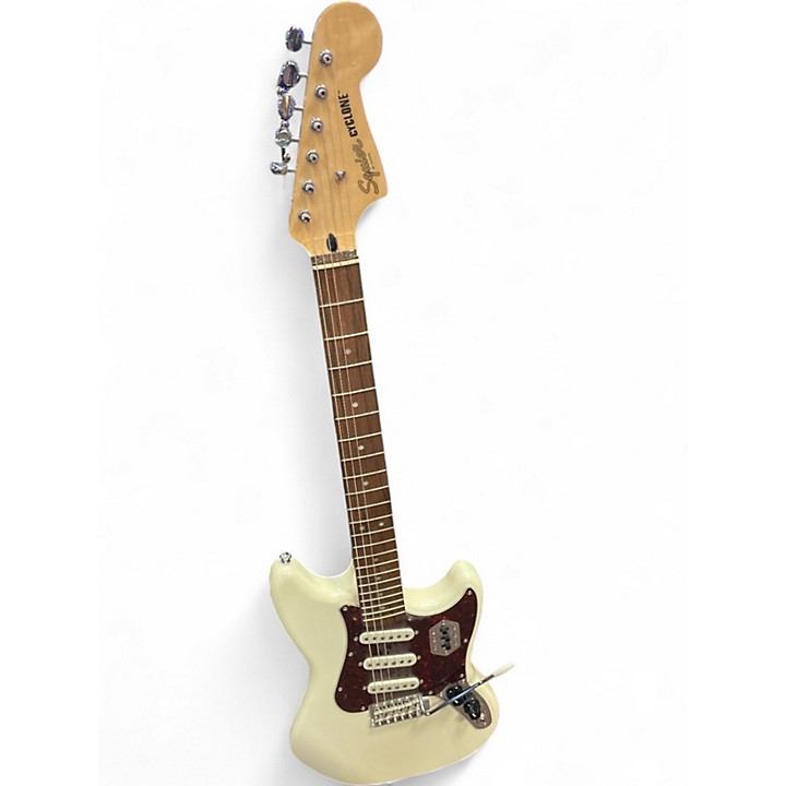 Squier CYCLONE MOD Mustangタイプ Used Squier CYCLONE Olympic White Solid Body Electric Guitar