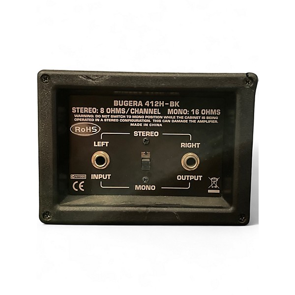 Used Bugera 412H-BK 200W 4x12 Guitar Cabinet