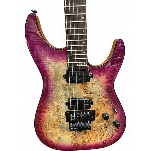 Used Schecter Guitar Research C6 PRO FR Aurora Burst Solid Body Electric Guitar