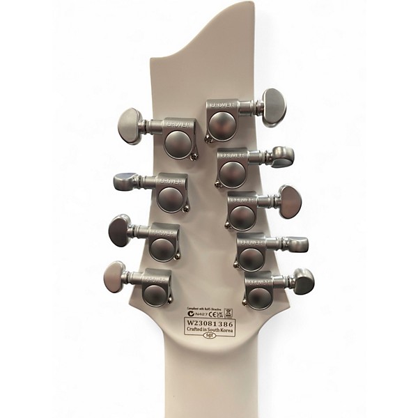 Used Schecter Guitar Research Damien Platinum 9 White Solid Body Electric Guitar