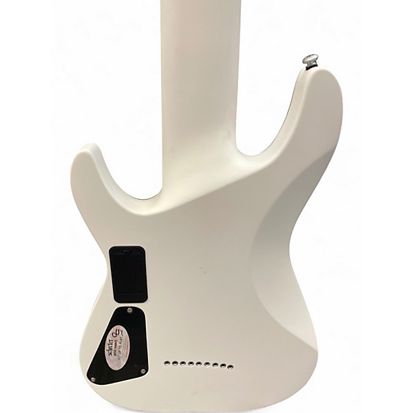 Used Schecter Guitar Research Damien Platinum 9 White Solid Body Electric Guitar