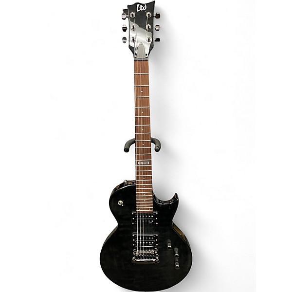 Used ESP LTD EC100QM Trans Black Solid Body Electric Guitar