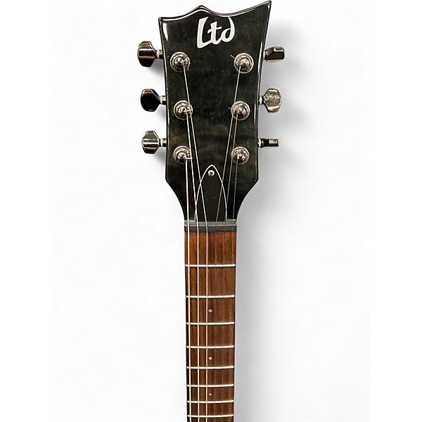Used ESP LTD EC100QM Trans Black Solid Body Electric Guitar