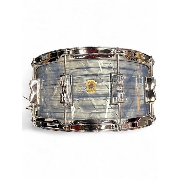 Used Ludwig 6.5X14 Classic Maple Snare Drum Sky Blue Pearl Drum