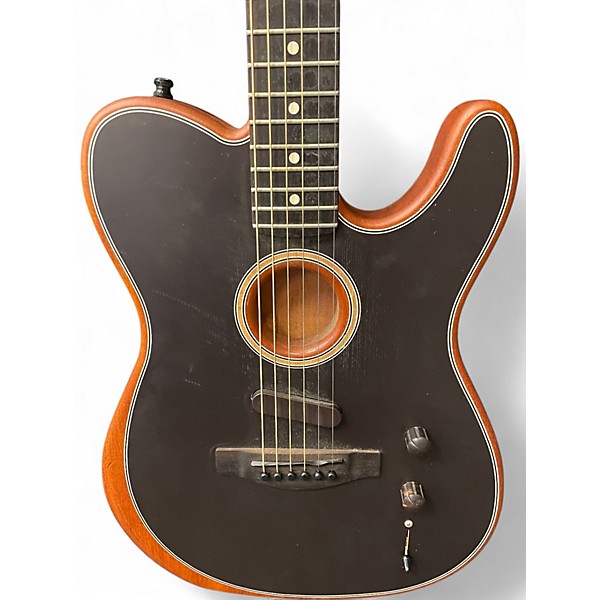 Used Fender American Acoustasonic Telecaster Black Acoustic Electric Guitar