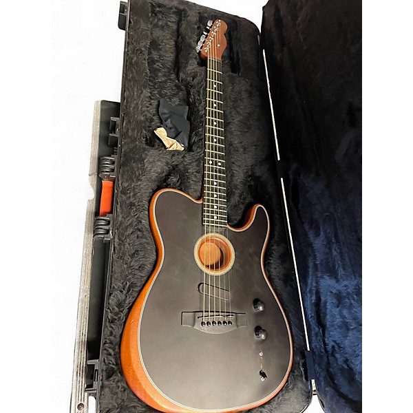 Used Fender American Acoustasonic Telecaster Black Acoustic Electric Guitar