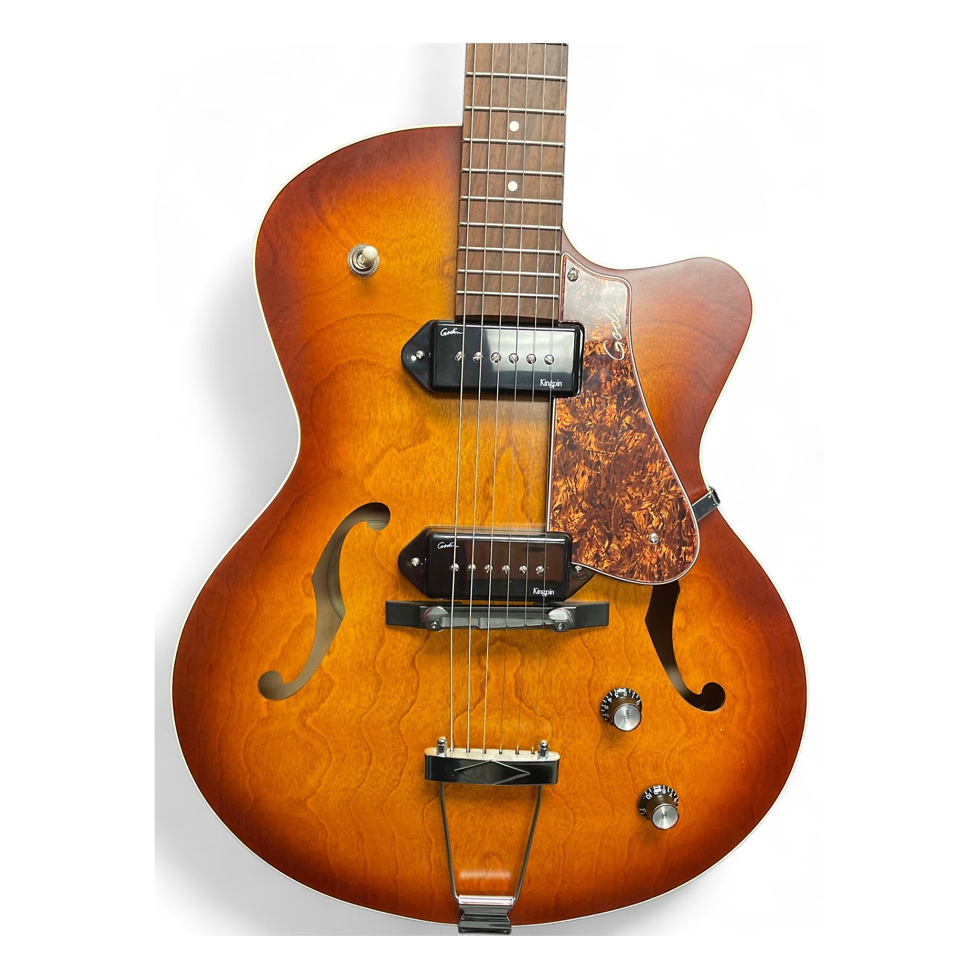 工芸品 Cognac Used Godin 5th Avenue Kingpin II COGNAC BURST Hollow Body