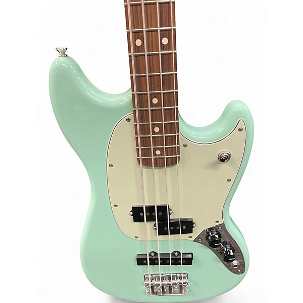 Used Fender Player Mustang Bass PJ Surf Green Electric Bass Guitar