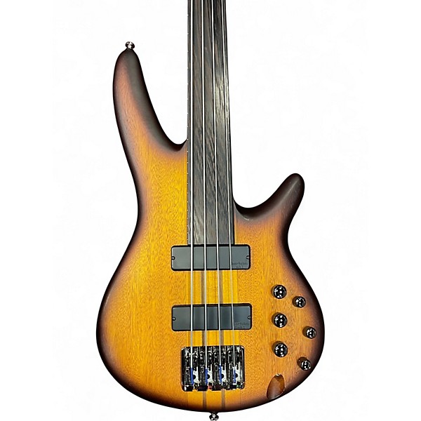 Used Ibanez SRF 700 Fretless brown burst flat Electric Bass Guitar