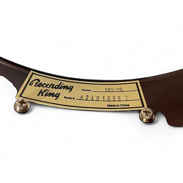 Used Recording King RKO-3S Open-Back Banjo Black Banjo
