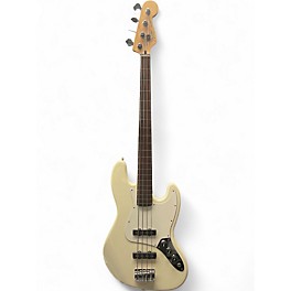 Used Fender Standard Fretless Jazz Bass Classic White Electric Bass Guitar