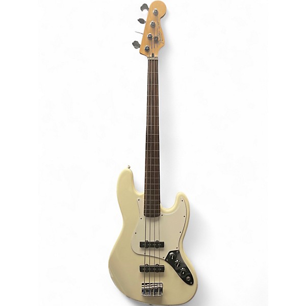 Used Fender Standard Fretless Jazz Bass Classic White Electric Bass Guitar