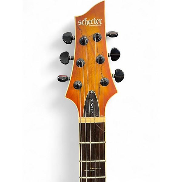 Used Schecter Guitar Research C1 Exotic Vintage Sunburst Solid Body Electric Guitar