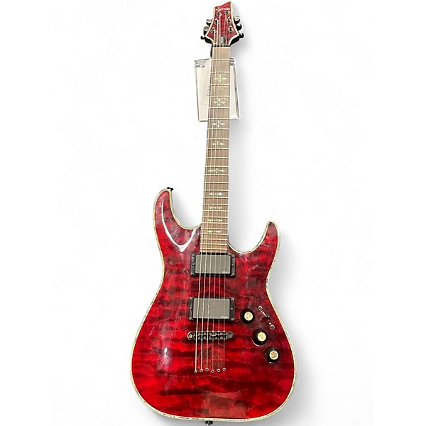Used Schecter Guitar Research Hellraiser C1 Crimson Red Trans Solid Body Electric Guitar