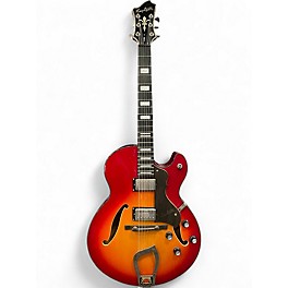 Used Hagstrom HJ500 Cherry Sunburst Hollow Body Electric Guitar
