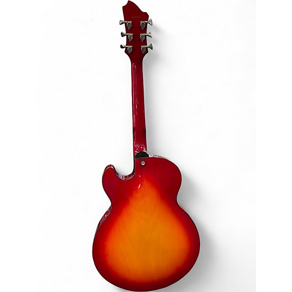 Used Hagstrom HJ500 Cherry Sunburst Hollow Body Electric Guitar