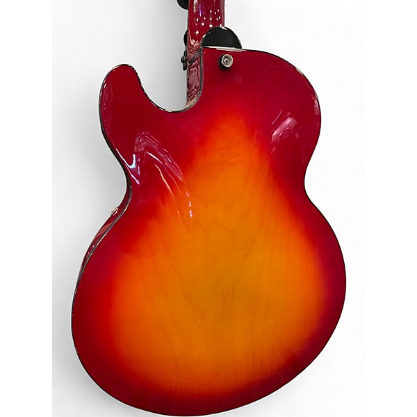 Used Hagstrom HJ500 Cherry Sunburst Hollow Body Electric Guitar