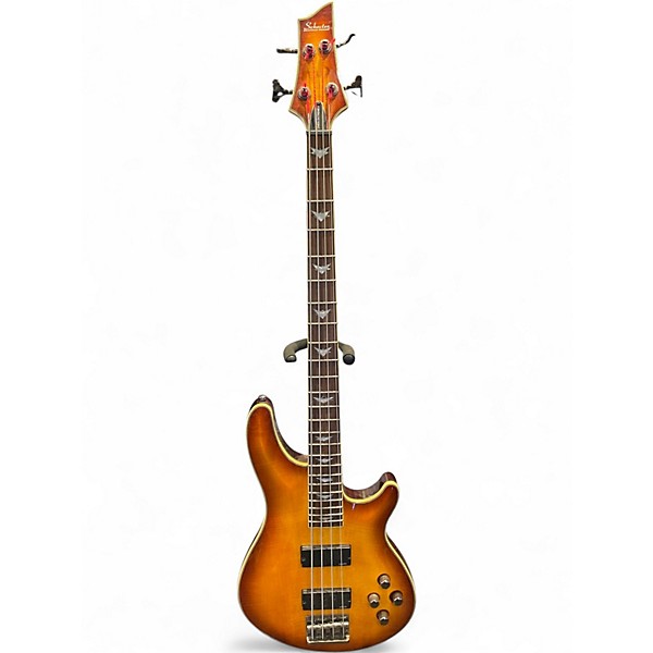 Used Schecter Guitar Research Omen Extreme 4 String Vintage Sunburst Electric Bass Guitar