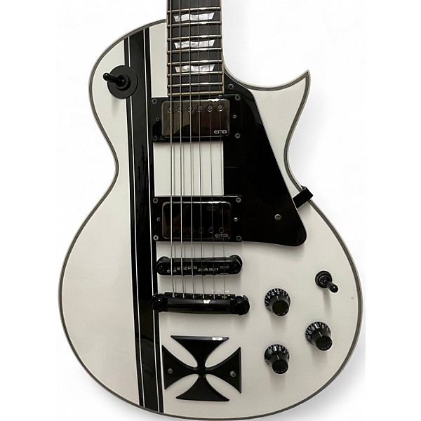 Used ESP LTD James Hetfield Signature Iron Cross Alpine White Solid Body Electric Guitar