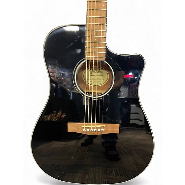 Used Fender CD60SCE Dreadnought Black Acoustic Guitar