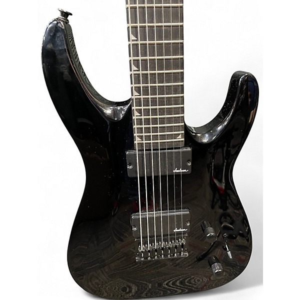 Used Jackson JS22-7 Dinky 7 String Black Solid Body Electric Guitar