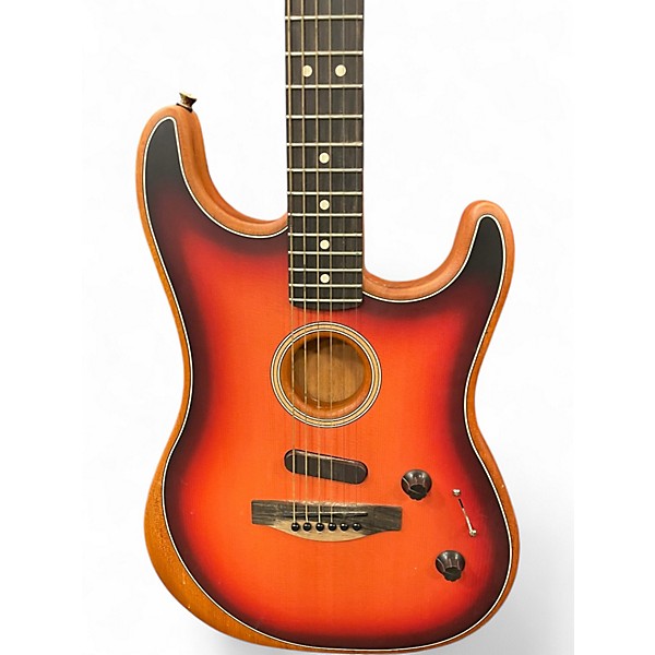 Used Fender American Acoustasonic Stratocaster Sunburst Acoustic Electric Guitar
