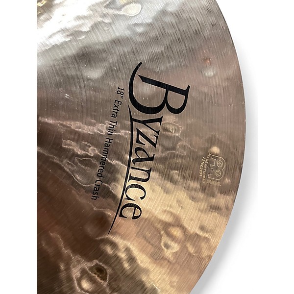 Used MEINL 18in byzance extra thin hammered crash Cymbal