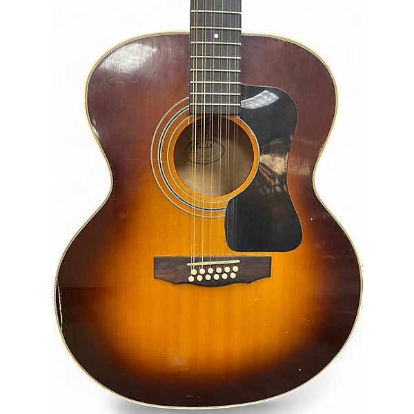 Vintage 1990s Guild JF30-12 Sunburst 12 String Acoustic Electric Guitar