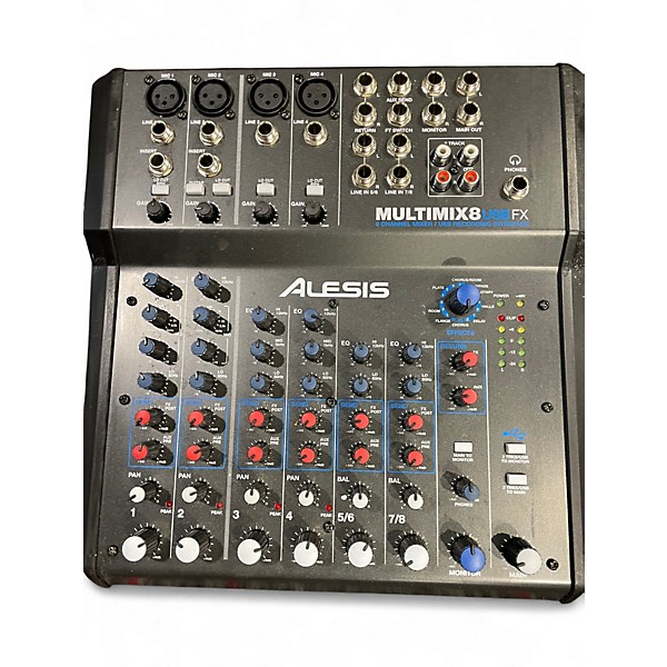Used Alesis MultiMix 8 USB 8-Channel Unpowered Mixer