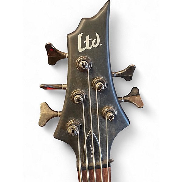 Used ESP LTD B205SM 5 String Trans Charcoal Electric Bass Guitar