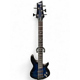 Used Schecter Guitar Research omen elite 5 see-thru blue Electric Bass Guitar