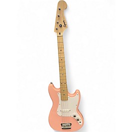 Used Squier Bronco Pink Electric Bass Guitar