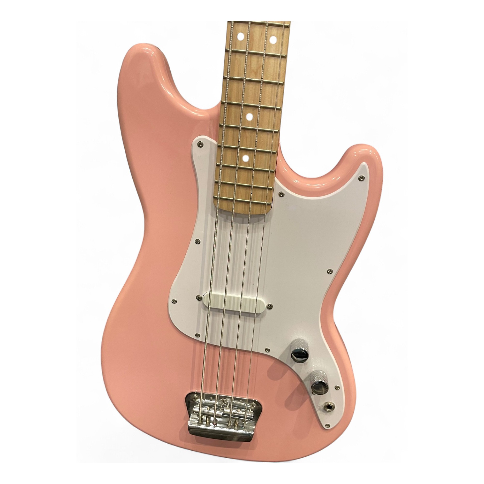 Used Squier Bronco Pink Electric Bass Guitar Pink | Guitar