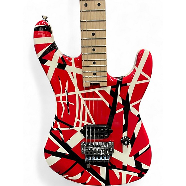 ギター EVH Striped Red with Black Stripe Used EVH Striped Series 5150 Red with Black and White
