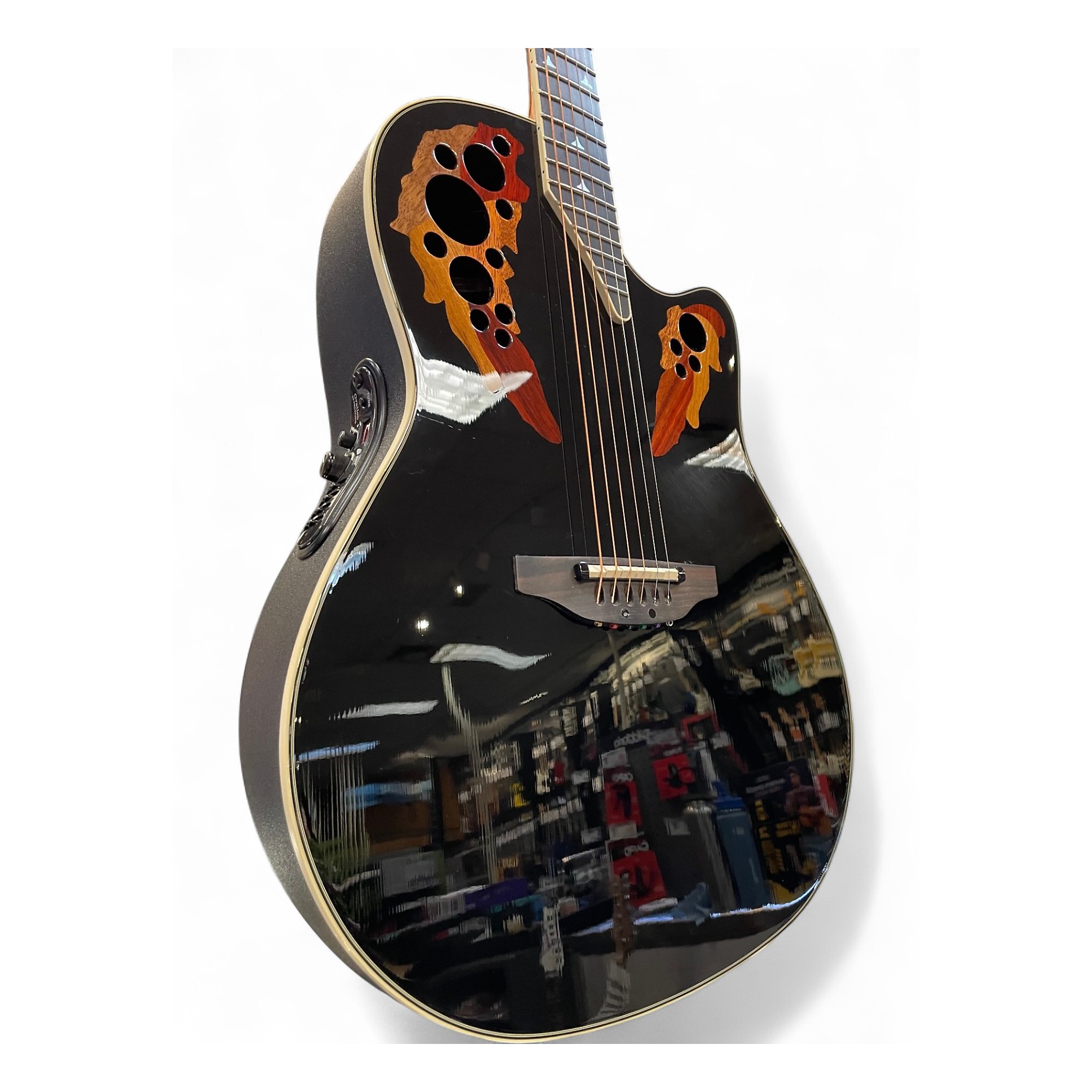 Used Ovation Elite 2078AX Black Acoustic Electric Guitar