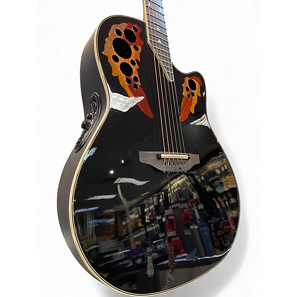 Used Ovation Elite 2078AX Black Acoustic Electric Guitar