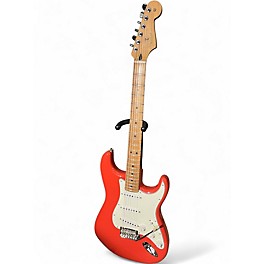 Used 2023 Fender Deluxe Players Stratocaster Fiesta Red Solid Body Electric Guitar