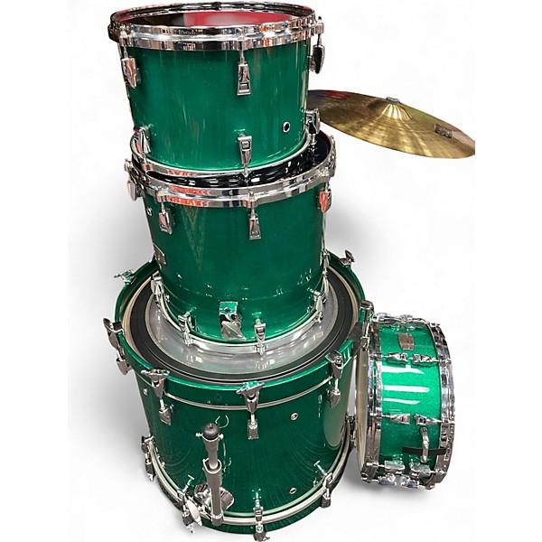 Used Yamaha 4 Piece Custom Absolute Emerald Mist Drum Kit