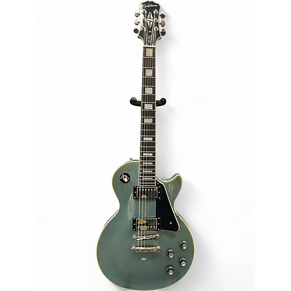 Used 2010s Epiphone Les Paul Custom Pro TV Pelham Blue Solid Body Electric Guitar
