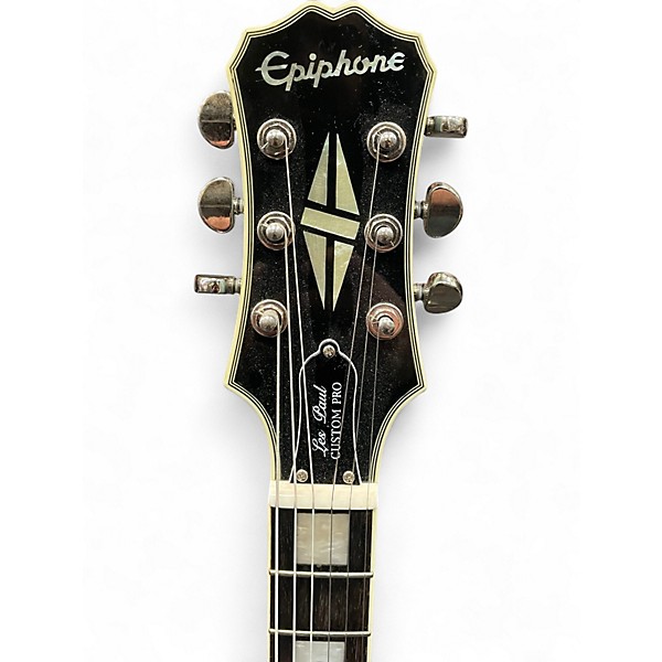Used 2010s Epiphone Les Paul Custom Pro TV Pelham Blue Solid Body Electric Guitar