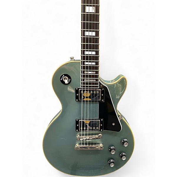 Used 2010s Epiphone Les Paul Custom Pro TV Pelham Blue Solid Body Electric Guitar