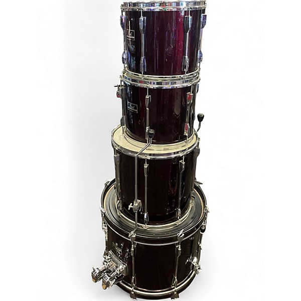 Used Pearl 4 Piece Export red Drum Kit