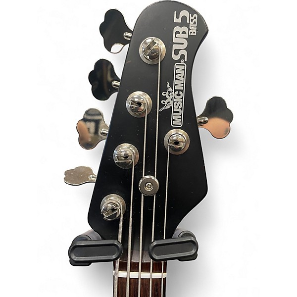 Used Ernie Ball Music Man sub bass 5 Black Electric Bass Guitar