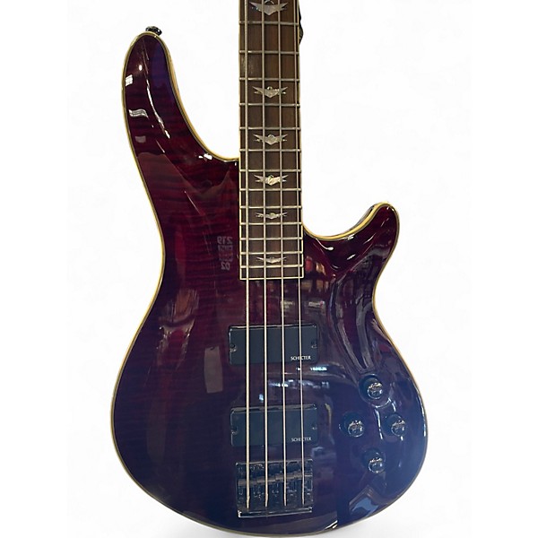 Used Schecter Guitar Research OMEN EXTREME 4 Trans Crimson Red Electric Bass Guitar